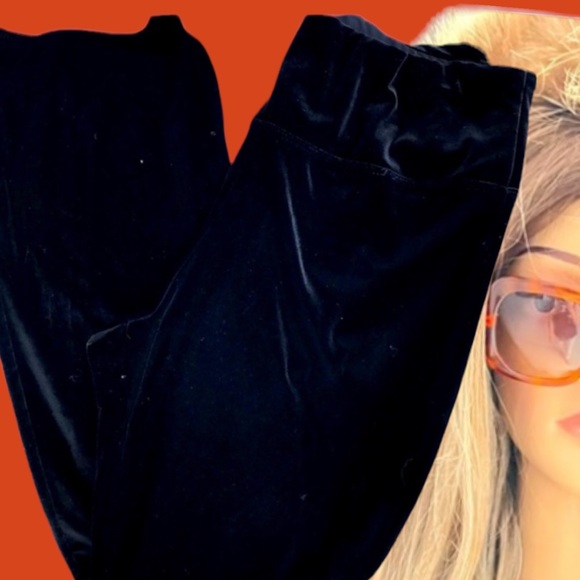 Prelude Black Velvet Pants Evening - Picture 2 of 3